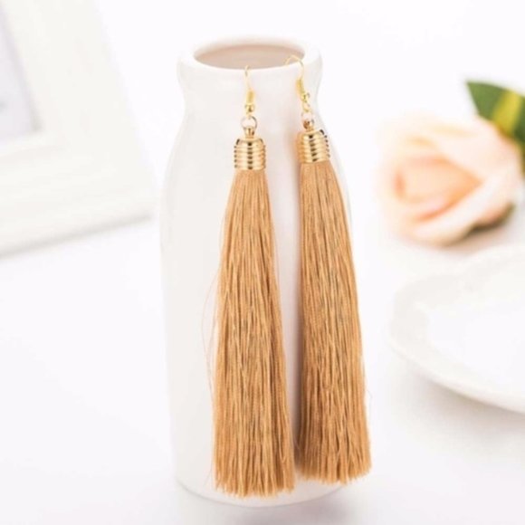 Golden Threads Jewelry - Golden Drop Tassel Earrings